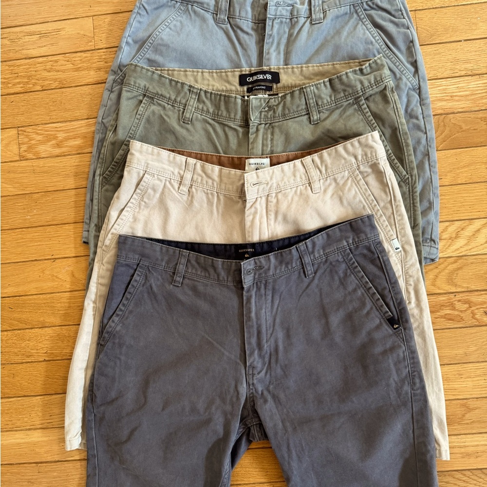 3 Quiksilver Men's Casual shorts + 1 men’s  shorts - Assorted Colors